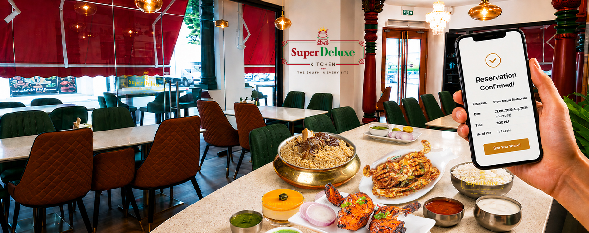 Best Indian Restaurant in Little India with elegant dining area, modern buffet counter, and luxurious interior ambiance.