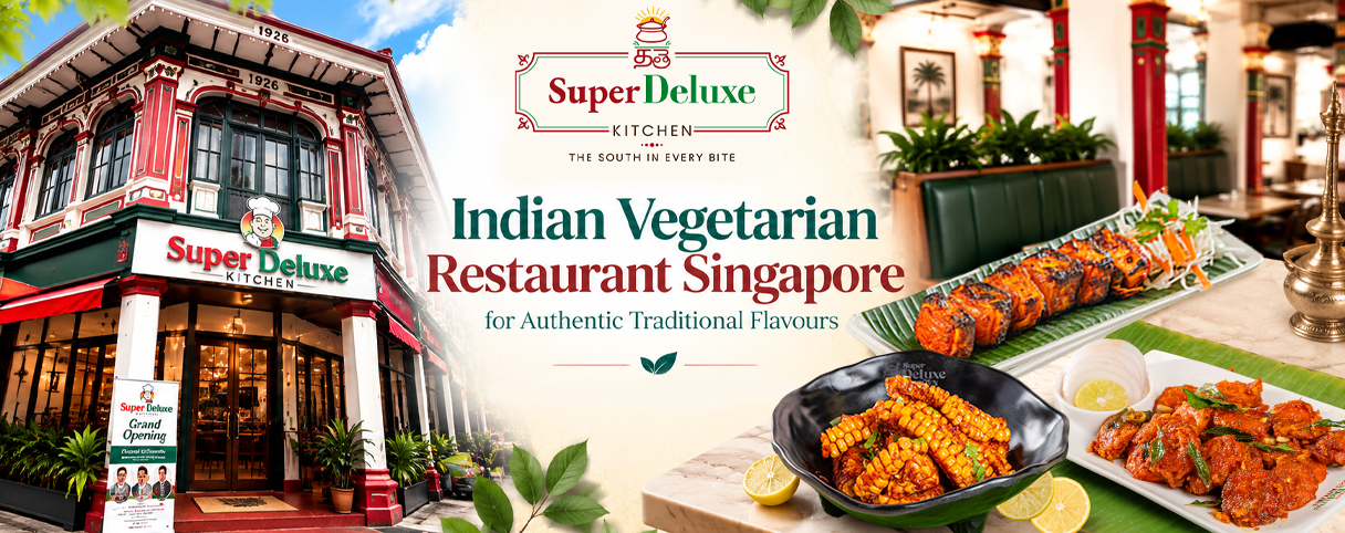 Best Indian Restaurant in Little India with elegant dining area, modern buffet counter, and luxurious interior ambiance.