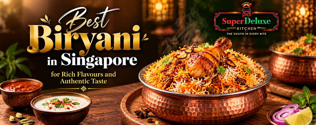 Best Indian Restaurant in Little India with elegant dining area, modern buffet counter, and luxurious interior ambiance.